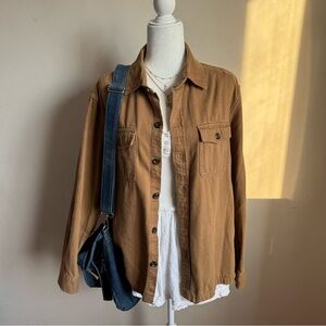 Goodfellow Brown Button-Up Shirt Size Medium